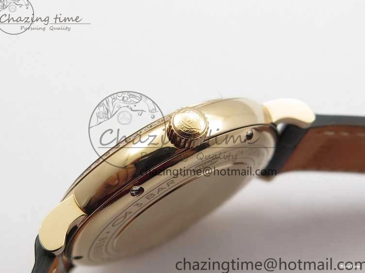 MIROTIME 1218 Durable Portofino 37mm RG V7F 1:1 Best Edition Gray Dial Diamonds Bezel on Black Leather Strap A 7089